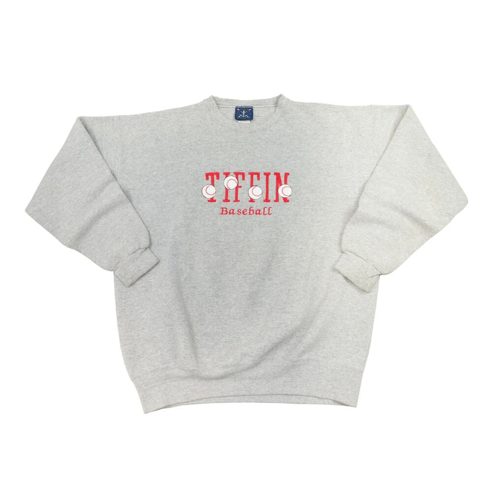Vintage Tiffin Baseball Grey Crewneck Sweatshirt Size L